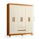 Roupeiro Solteiro 6 Portas 2 Gavetas Com Espelho Cinamomo Mel Off White