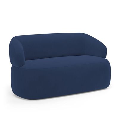 Sofá Orgânico 03 Lugares Living Glee 170cm Veludo Azul Marinho - Desk Design