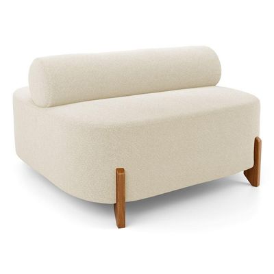 Sofá Ilha Orgânico Living Evo 125cm 02 Lugares Bouclê Bege - Desk Design Bege