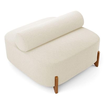 Sofá Ilha Orgânico Living Evo 125cm 02 Lugares Bouclê Bege - Desk Design Bege