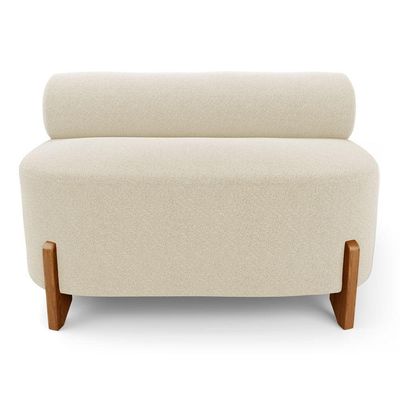 Sofá Ilha Orgânico Living Evo 125cm 02 Lugares Bouclê Bege - Desk Design Bege