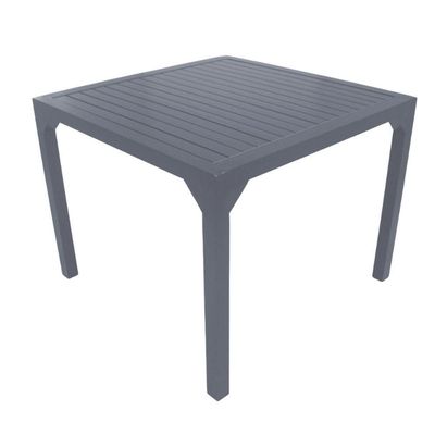 Mesa Quadrada Haiti 80cm Com Tampo Ripado Em Alumínio Trama