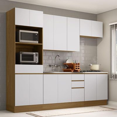 Cozinha Completa 5 Pçs Espaços Para Micro-ondas E Tampo Freijó-cinza Cristal
