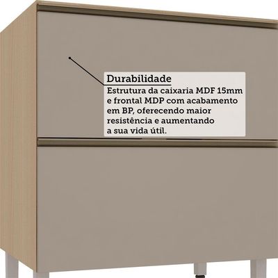 Balcão De Cozinha Sem Tampo 1 Porta E 1 Gavetão 80cm Luciane Andorra/bege Dunas