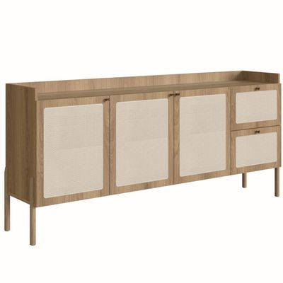 Balcão Buffet 183cm Com Pés De Madeira Oslo - Hanover