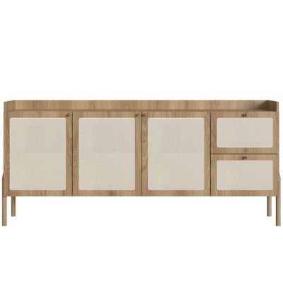 Balcão Buffet 183cm Com Pés De Madeira Oslo - Hanover