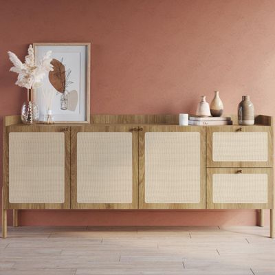 Balcão Buffet 183cm Com Pés De Madeira Oslo - Hanover