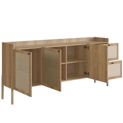 Balcão Buffet 183cm Com Pés De Madeira Oslo - Hanover