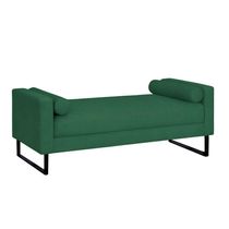 Recamier Berlim Base Metal 1,20m Veludo Verde - Inova Decorações