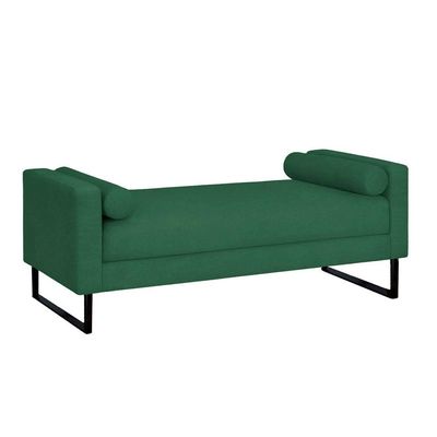 Recamier Berlim Base Metal 1,20m Veludo Verde - Inova Decorações