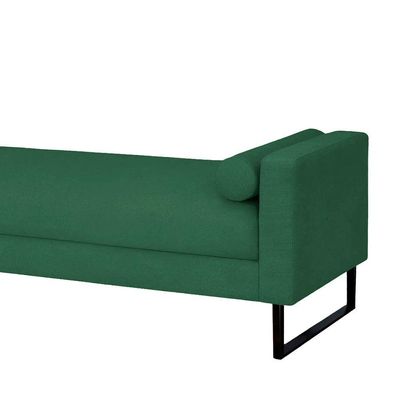Recamier Berlim Base Metal 1,20m Veludo Verde - Inova Decorações