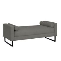 Recamier Berlim Base Metal 1,20m Corino Grafite - Inova Decorações