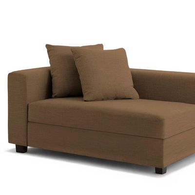 Recamier Divã Aspen 1,60m Suede Marrom - Inova Decorações