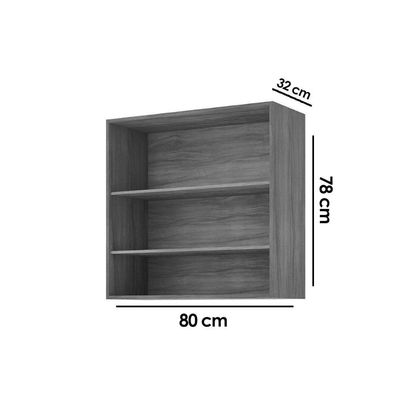 Armário Aéreo Cozinha Modulado Celeste C/ 2 Portas 80cm Cinamomo/off White - Mgm