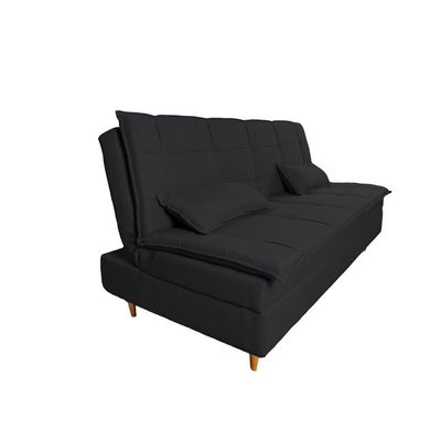 Sofá Cama 3 Lugares 197cm Soho Suede Preto Herrero Decor Preto