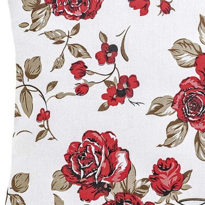 Capa De Almofada Craft 1 Peça Percal 200 Fios 100% Algodão - Estampa Rosas Vermelha