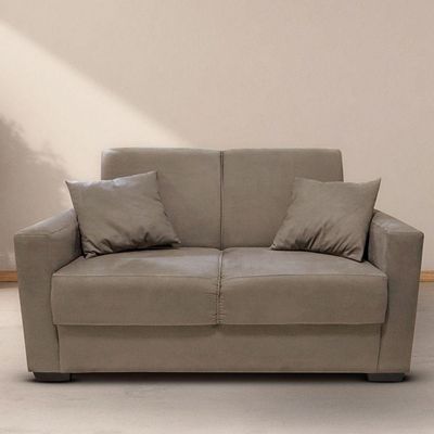 Sofá Estofado 2 Lugares Sala Estar Recepção Giovana Suede capuccino