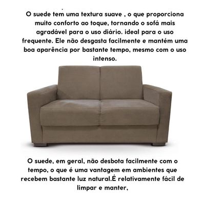Sofá Estofado 2 Lugares Sala Estar Recepção Giovana Suede capuccino