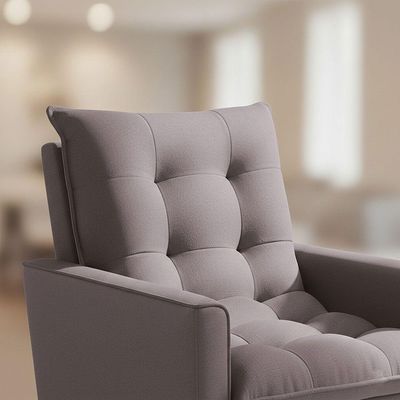 Poltrona Sala 92cm Estofado Confortável Tom Neutro E Design Que Valoriza O Ambiente Bege Ester