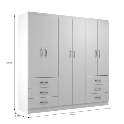 Guarda Roupa New Encante 6 Portas E 6 Gavetas - Branco