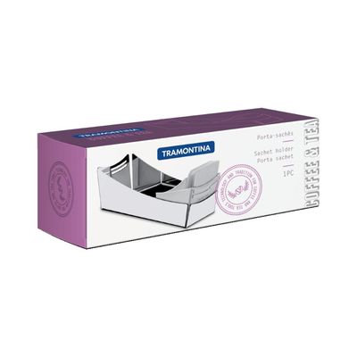 Porta Saches Tramontina em Aço Inox com Suporte para Colheres em Plastico