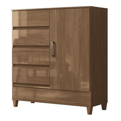 Cômoda Fit 1 Porta E 4 Gavetas Jequitibá - Santos Andirá