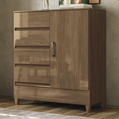 Cômoda Fit 1 Porta E 4 Gavetas Jequitibá - Santos Andirá
