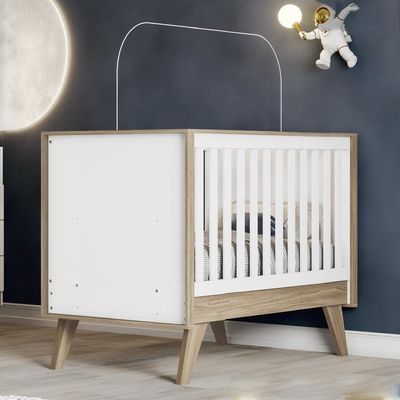 Berço Mini Cama Confete Branco-jequitibá Com Colchão Supreme - Móveis Henn