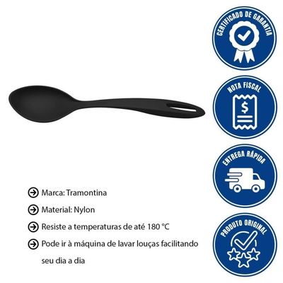 Colher Para Servir Tramontina Ability Em Nylon Preto 25156100