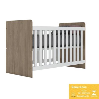 Jogo De Quarto Infantil Labirinto Com Cômoda E Berço Rústico-branco - Móveis Henn Rústico-branco
