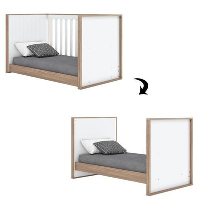Jogo De Quarto Infantil Confete Com Guarda Roupa E Berço Branco-jequitibá - Móveis Henn Branco-jequitibá