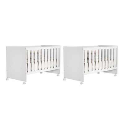 Kit Gêmeos Berço Mel Branco Fosco - Reller Móveis Branco Fosco