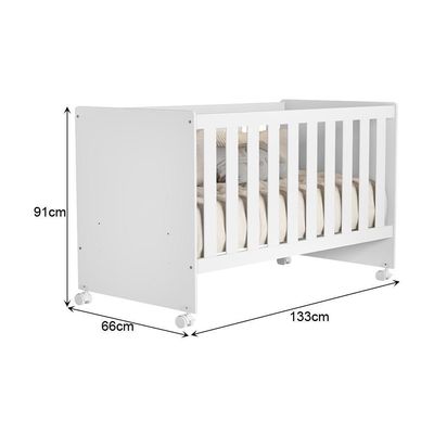 Kit Gêmeos Berço Mel Branco Fosco - Reller Móveis Branco Fosco