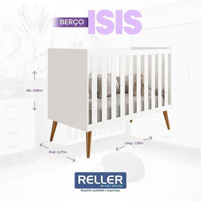 Kit Gêmeos Berço Americano Isis Branco Com Colchões Supreme - Reller Móveis Branco