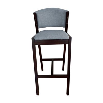 Kit 4 Banquetas Altas De Madeira Maciça Ana Em Linho Premium Cinza Linho Castanho