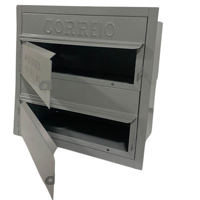 Caixa De Correios Condomínio 2 Módulos Tamanho 15x28x28cm Aço Cinza