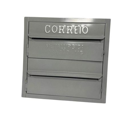 Caixa De Correios Condomínio 2 Módulos Tamanho 15x28x28cm Aço Cinza