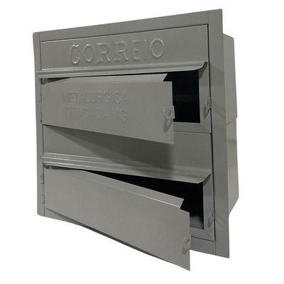 Caixa De Correios Condomínio 2 Módulos Tamanho 15x28x28cm Aço Cinza