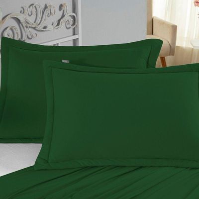 Porta Travesseiro Matelado Nobre 2 Peças Malha 100% Algodão - Verde-bandeira