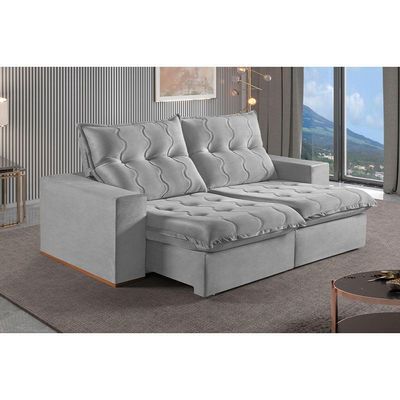 Sofá 2 Lugares Retrátil E Reclinável Martins M-177 Veludo Cinza