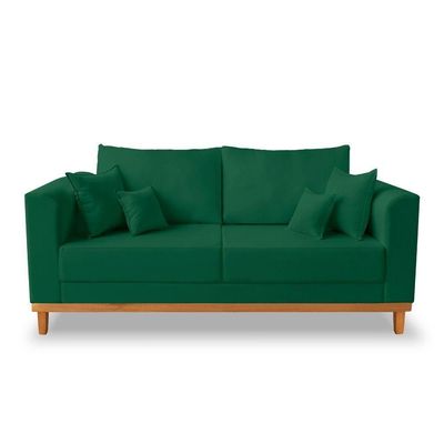 Sofá Viena Beny 3 Lugares Suede Verde
