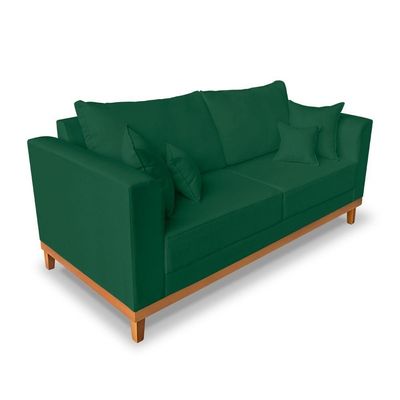 Sofá Viena Beny 3 Lugares Suede Verde