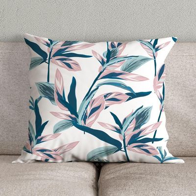 Kit Trio Capas De Almofadas Estampadas Em Veludo Suede 45cm X 45cm - Decoração Luxo Para Sala Cor Azul
