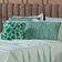 Kit Cobre Leito Provence Percal 300 Fios Toque De Pluma Dupla Face Com Almofada King 06 Peças Cor Verde Menta