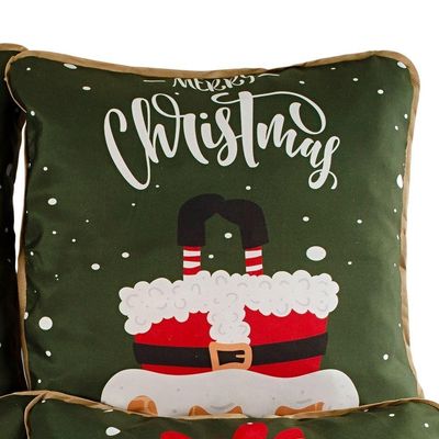 Kit C/ 4 Capas De Almofadas Natal Ano Novo Estampadas 45cm X 45cm C/ Viés Estampa Merry Christmas