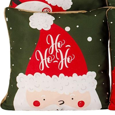 Kit C/ 4 Capas De Almofadas Natal Ano Novo Estampadas 45cm X 45cm C/ Viés Estampa Merry Christmas