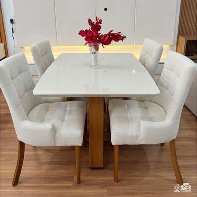 Conjunto De Jantar Moderno 4 Cadeiras 1,20 Royal Requinte