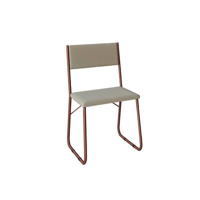 Cadeira De Jantar Estofada Angra Para Mesa Cozinha Sala De Jantar Conforto E Decoração - Cobre-bege