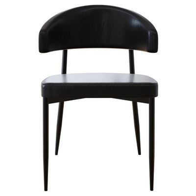 Cadeira De Jantar Estofada Fixa Chloe M25 Sintético Preto - Mpozenato