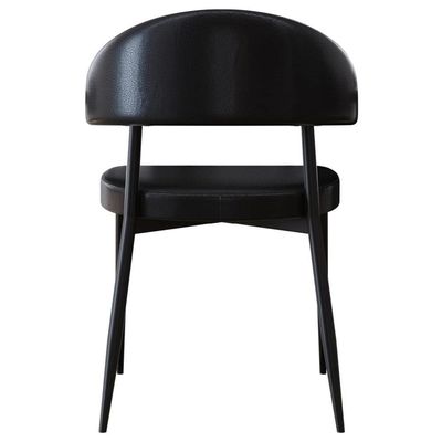 Cadeira De Jantar Estofada Fixa Chloe M25 Sintético Preto - Mpozenato
